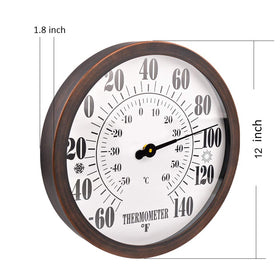 Lirches thermometer with stainless enclosure resisting outdoor corrosion