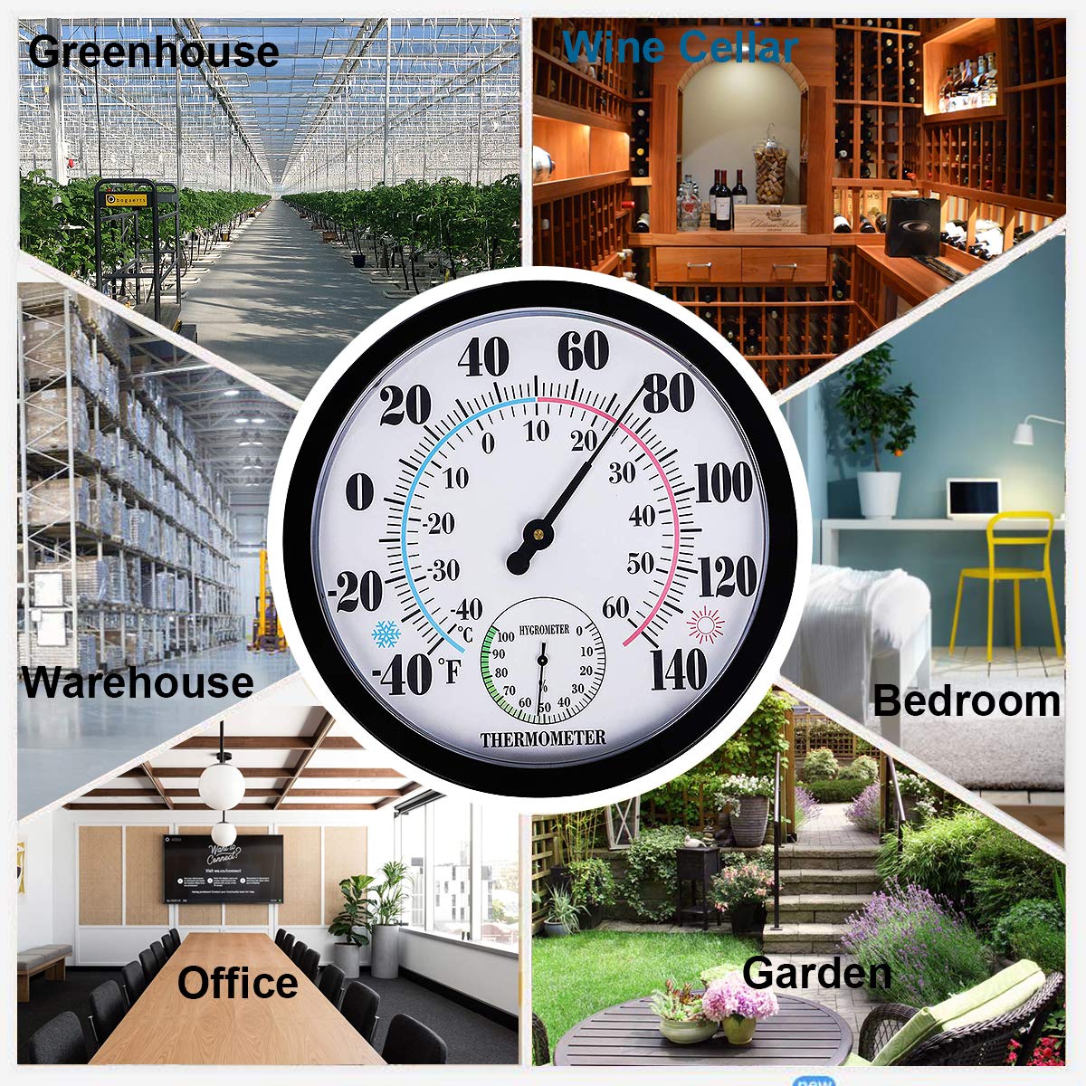 Lirches large dial provides clear humidity readings at a glance