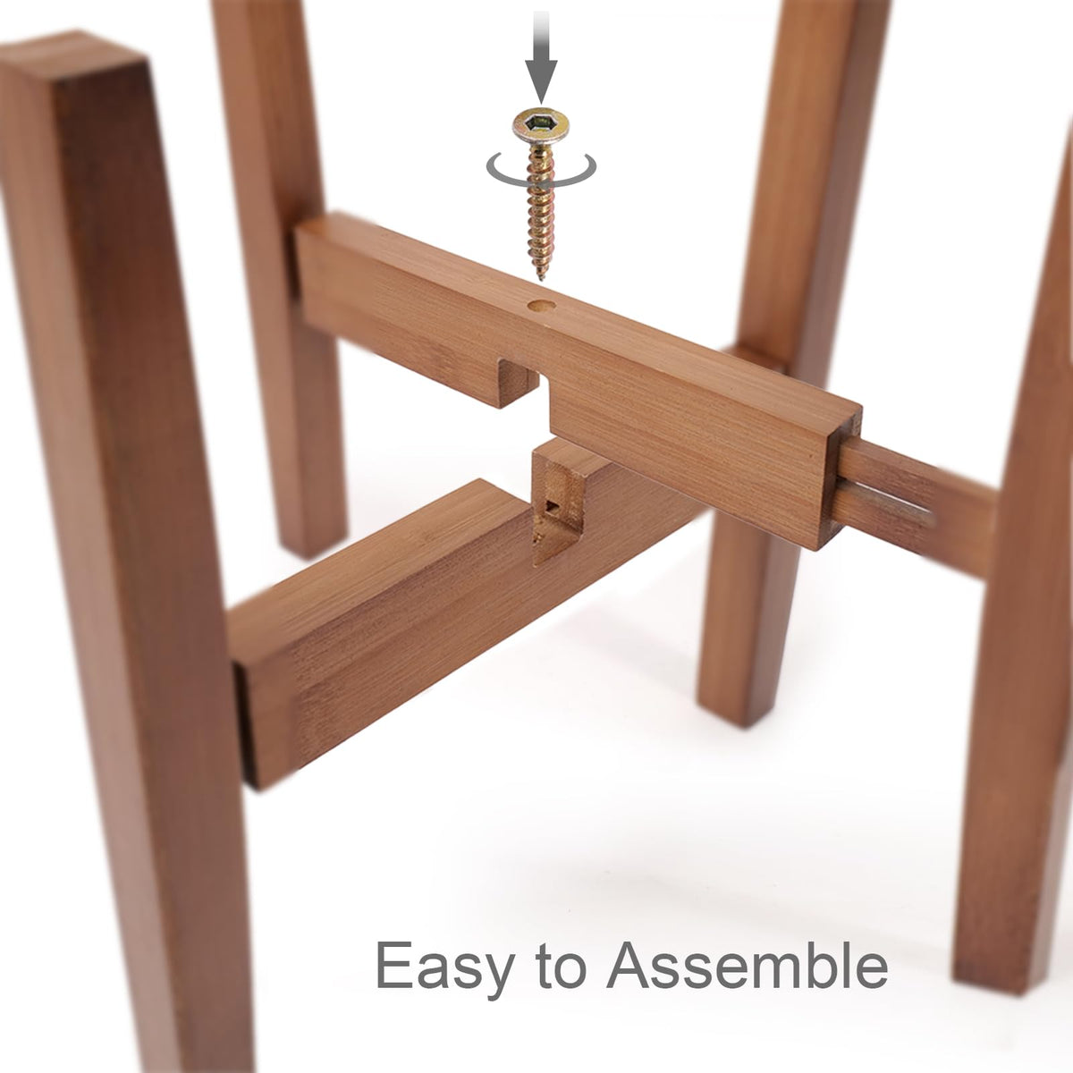 Close-up of bamboo grain and smooth finish on the Lissomballon stand.