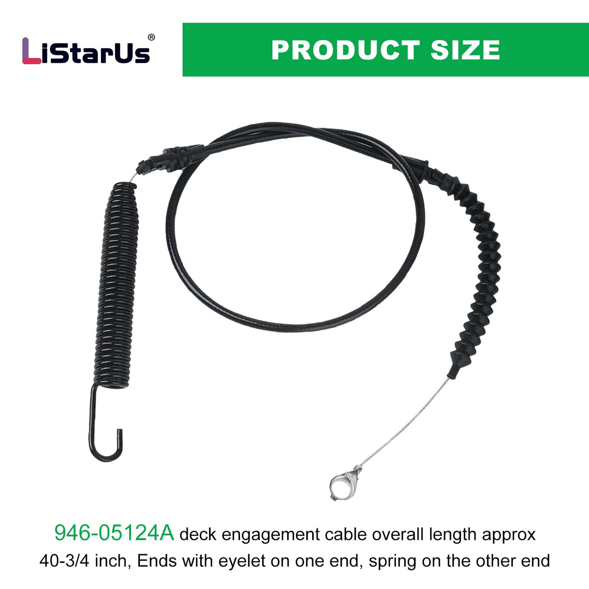 LiStarUs deck engagement cable on a mower demonstrates precise control for mode switching.