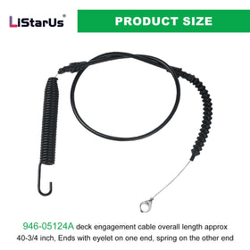 LiStarUs deck engagement cable on a mower demonstrates precise control for mode switching.