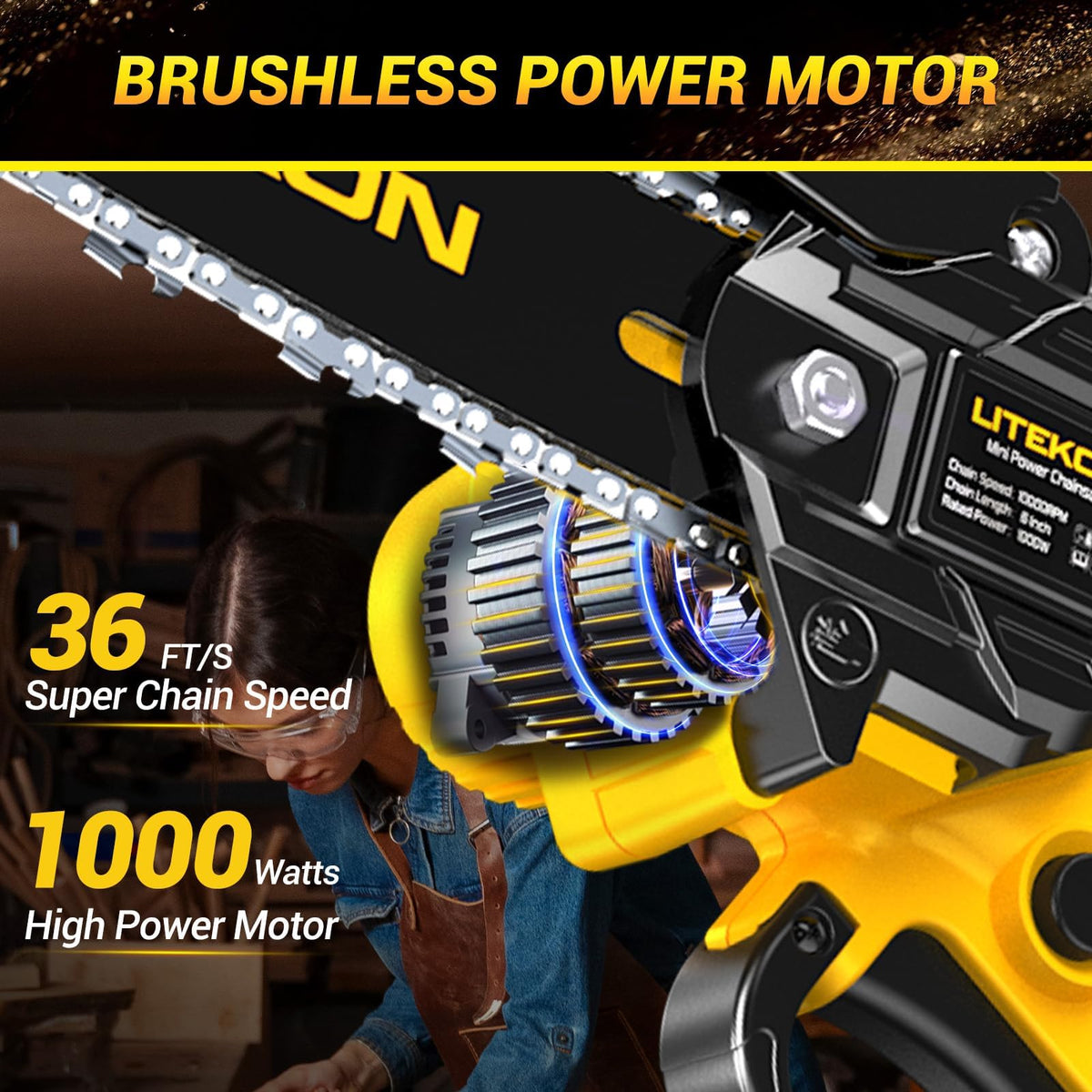 Litekon quick charger powers up the battery for less downtime and more cutting.