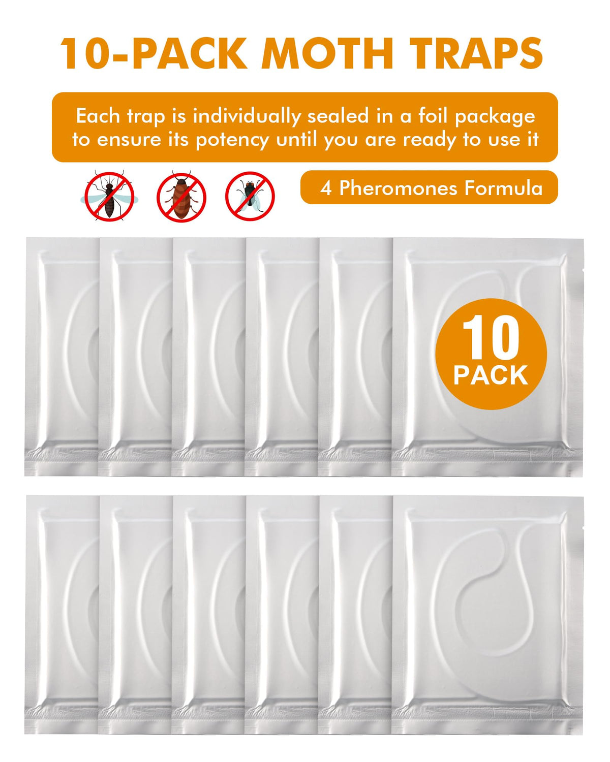 Litfurward adhesive traps with pheromone lure for quick capture