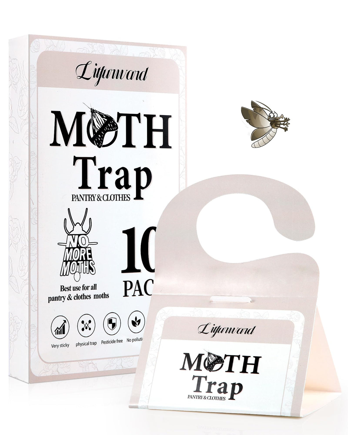 Litfurward pantry moth traps front view highlight 2-in-1 attract-and-capture feature