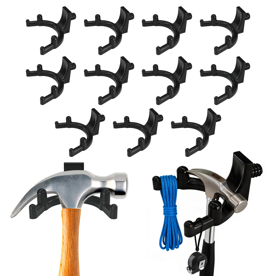 LitGURU 12pc shed hooks with Suncast compatibility for organized storage.