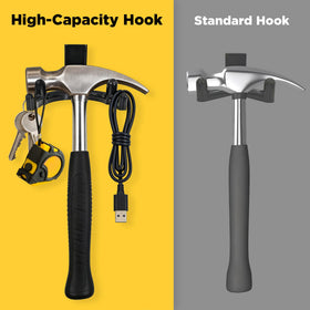 LitGURU double-headed hook design for maximum wall storage efficiency.