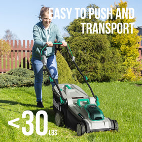 LiTHELi 17-inch deck allows wider passes with mulch and bagging