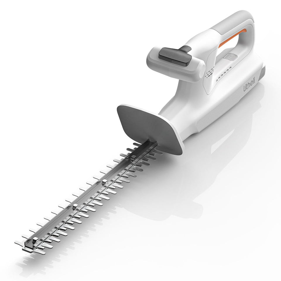 Litheli 20V cordless hedge trimmer with 16-inch blades for precise trimming.
