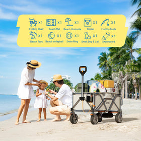 Litheli electric wagon cart 300 lb capacity for heavy camping gear