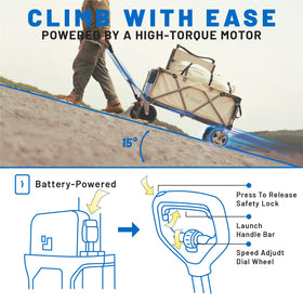 Litheli electric wagon cart 200L storage holds tents and gear