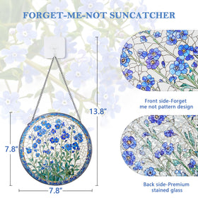 LITIVY blue floral suncatcher enhances outdoor patios with reflective rainbow hues.