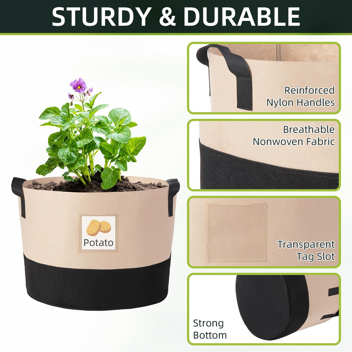 LITLANDSTAR thickened felt fabric close-up showing durable, reusable bags