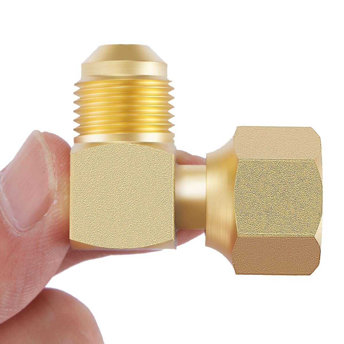 LitOrange 90-degree elbow connector for Camco 57633; secure RV gas connections.