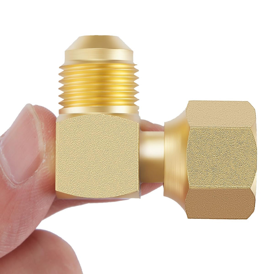 LitOrange 90-degree elbow connector for Camco 57633; secure RV gas connections.