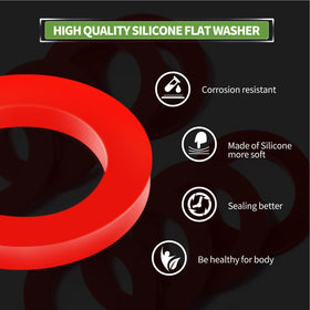 LitOrange soft silicone washers in pack highlight flexible sealing and easy storage.