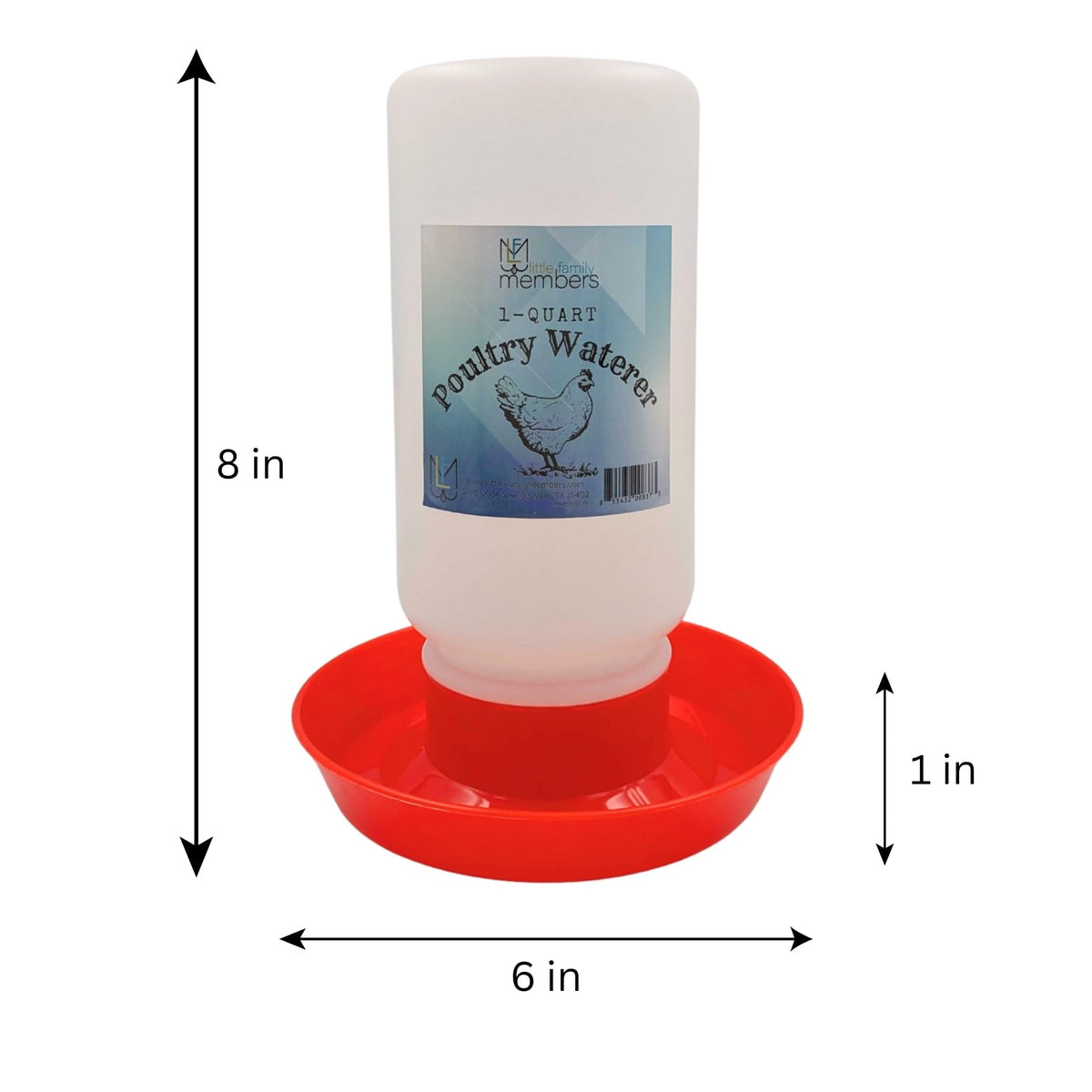 Little Family Members chick drinker with transparent body for easy water level monitoring