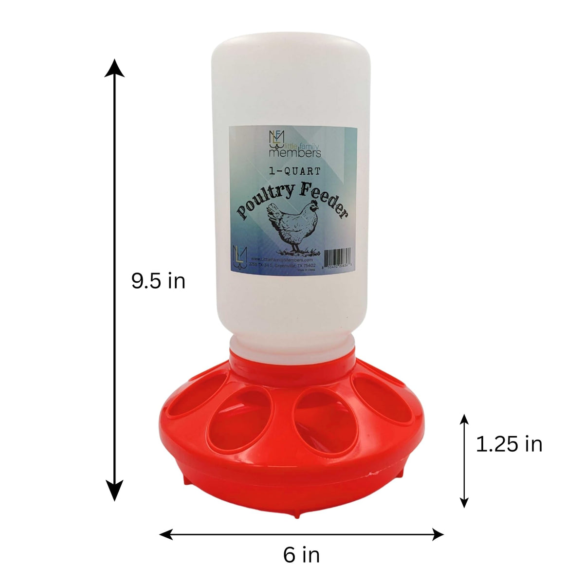 Little Family Members Chick Feeder twist-on design enables quick setup and cleanup.