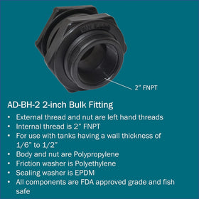 Polypropylene body and EPDM seal provide durable, fish-safe connections.
