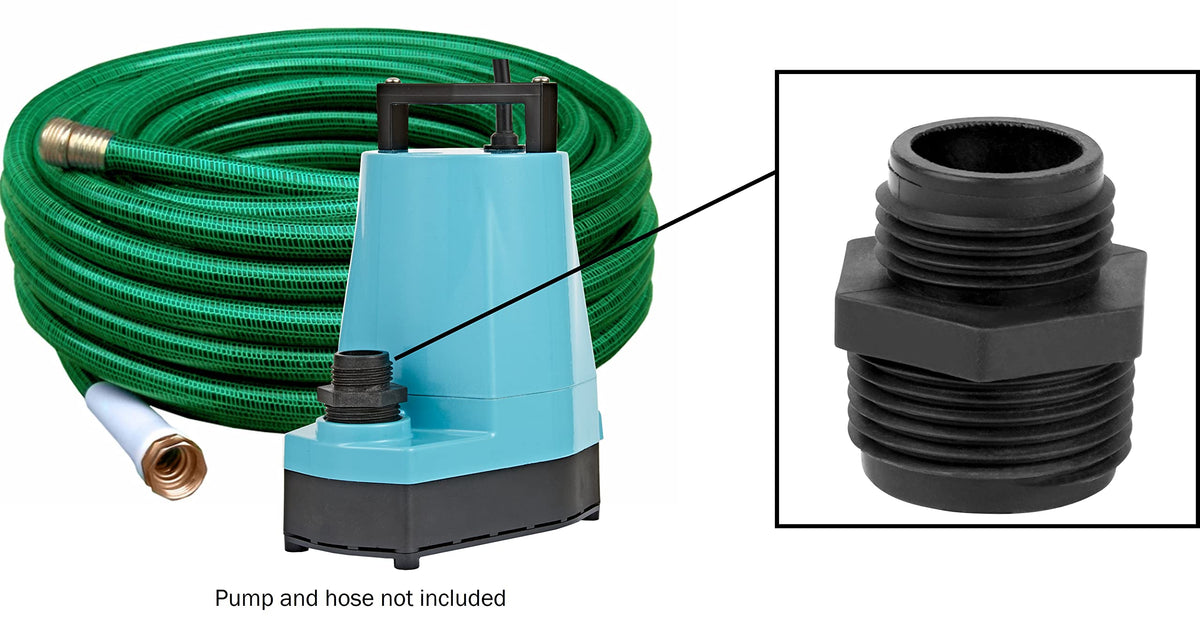 Little Giant GH-1 garden hose connector enabling pump-to-hose setup for ponds.