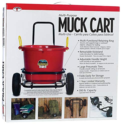 Little Giant Muck Cart folded for storage highlights compact design