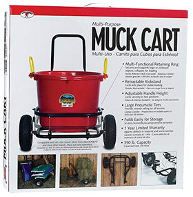 Little Giant Muck Cart folded for storage highlights compact design