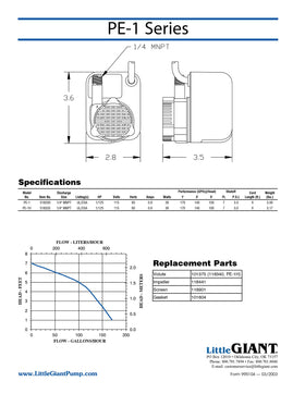 Little Giant PE-1 ideal for fountains, air conditioners, and light industrial tasks.