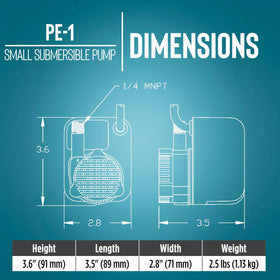 Little Giant PE-1 quarter-inch discharge for compact fluid transfer.