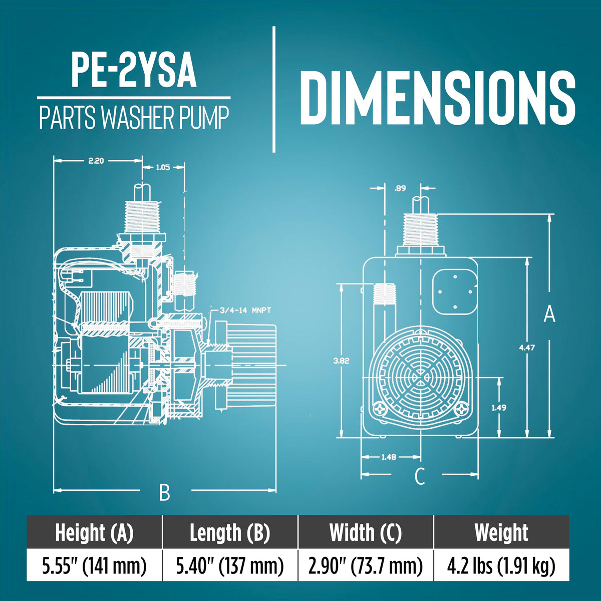 Little Giant PE-2YSA casing reveals glass-filled polyester housing