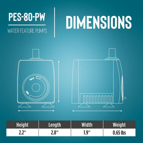 Little Giant PES-80-PW adapters included for 1/2 and 3/8 inch tubing.