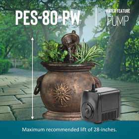 Flow-control feature on PES-80-PW enables customizable fountain flow.
