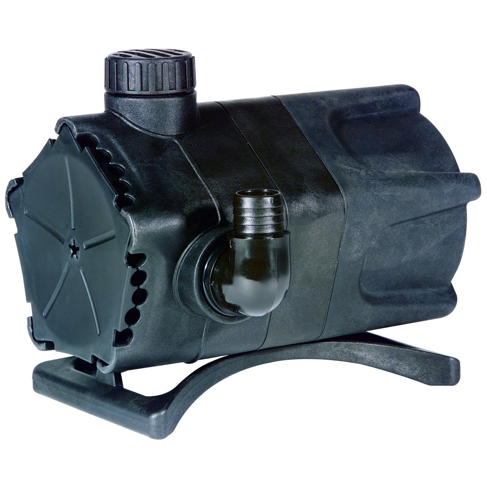Little Giant WGP-95-PW dual discharge pump powers two water features with simultaneous flow.
