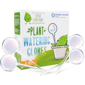 Little Green Leaf automatic watering globes set of four in clear glass bulbs for easy plant care