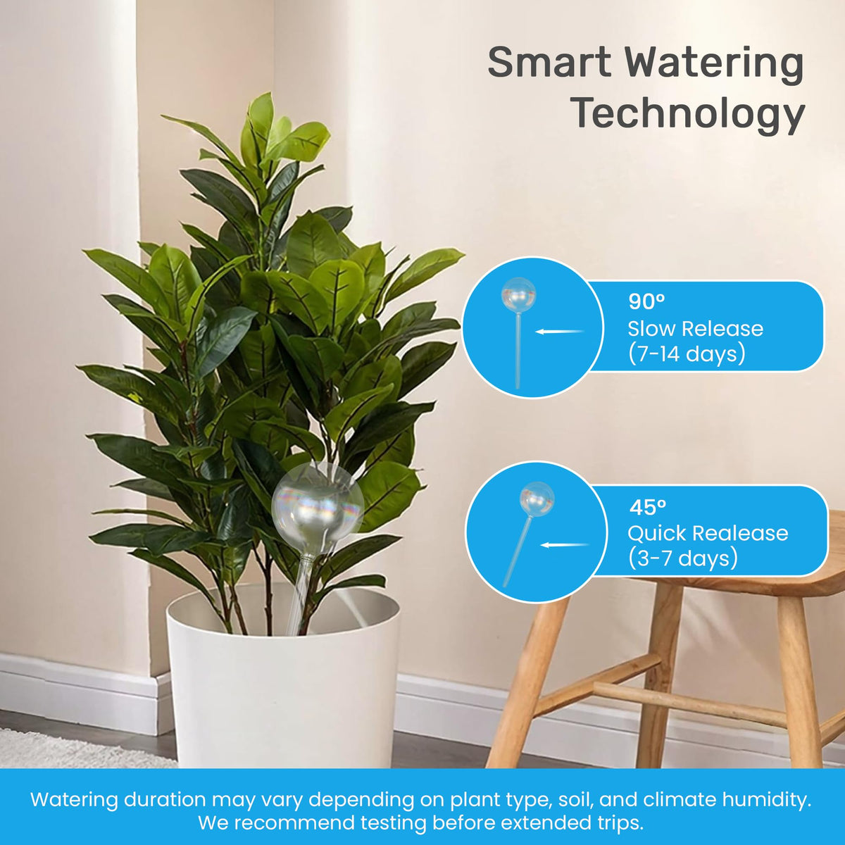 Little Green Leaf bulbs installed in pots provide decorative hydration for thriving greenery
