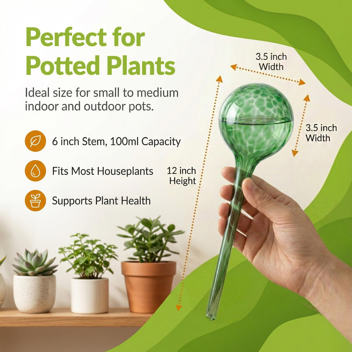 Little Green Leaf for indoor-outdoor use keeps balcony planters and houseplants evenly moist.