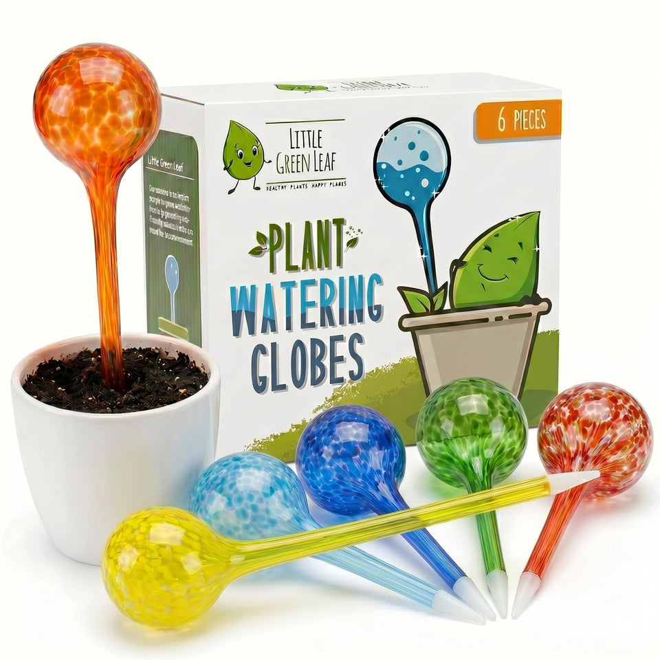 Little Green Leaf multicolor glass bulbs brighten spaces while delivering steady plant hydration.