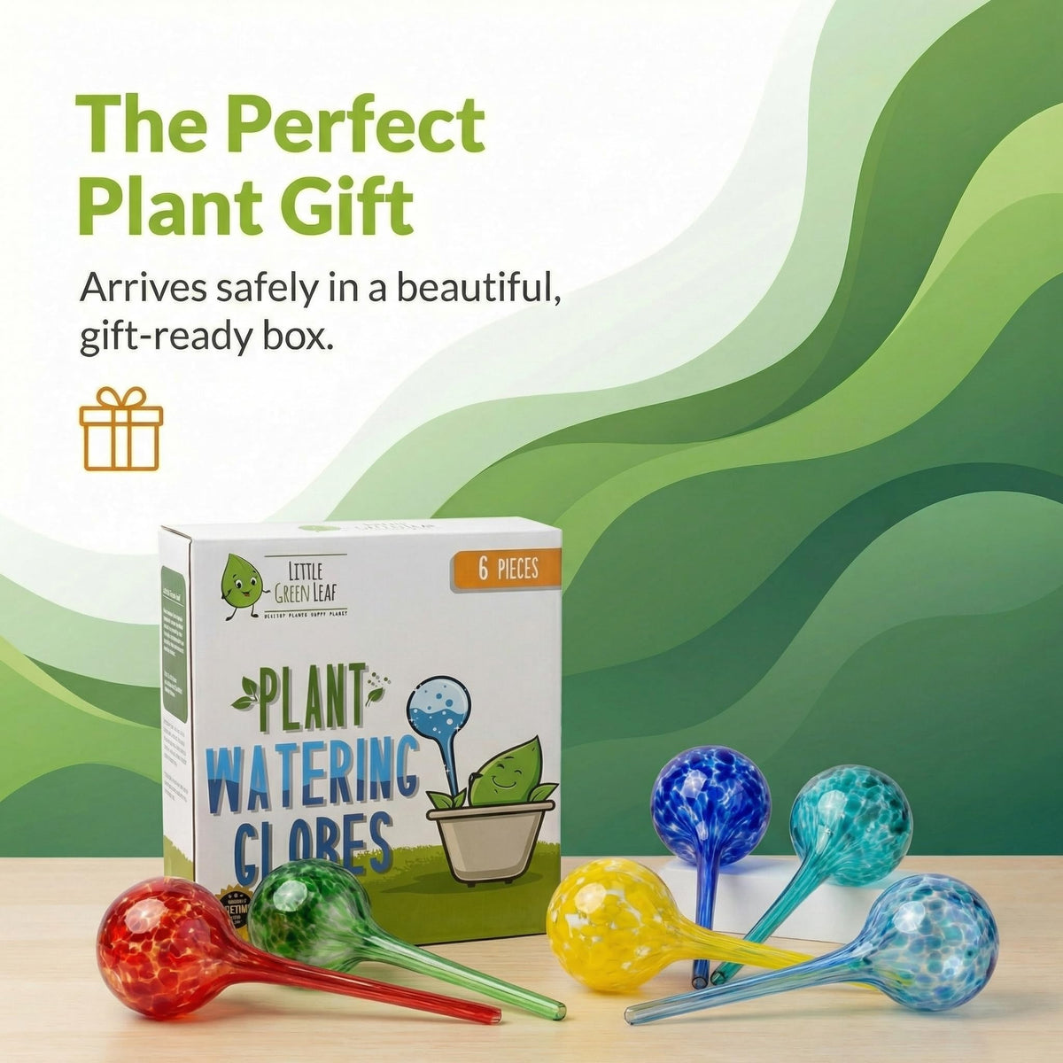 Little Green Leaf vibrant packaging highlights colors and function for decorative plant care.