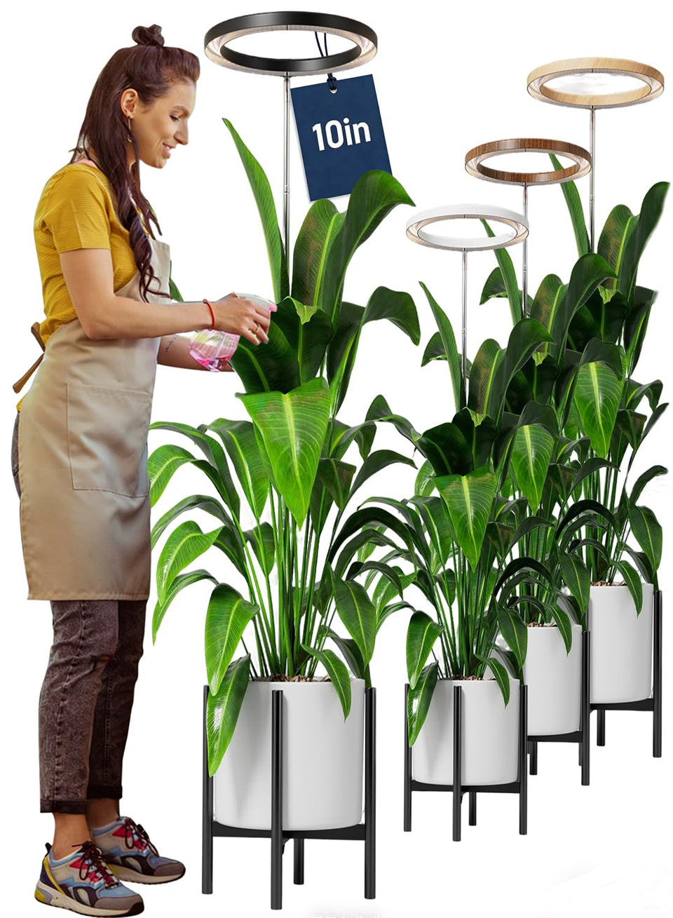 Little Joke 10-inch ring grow light, full spectrum for large indoor plants