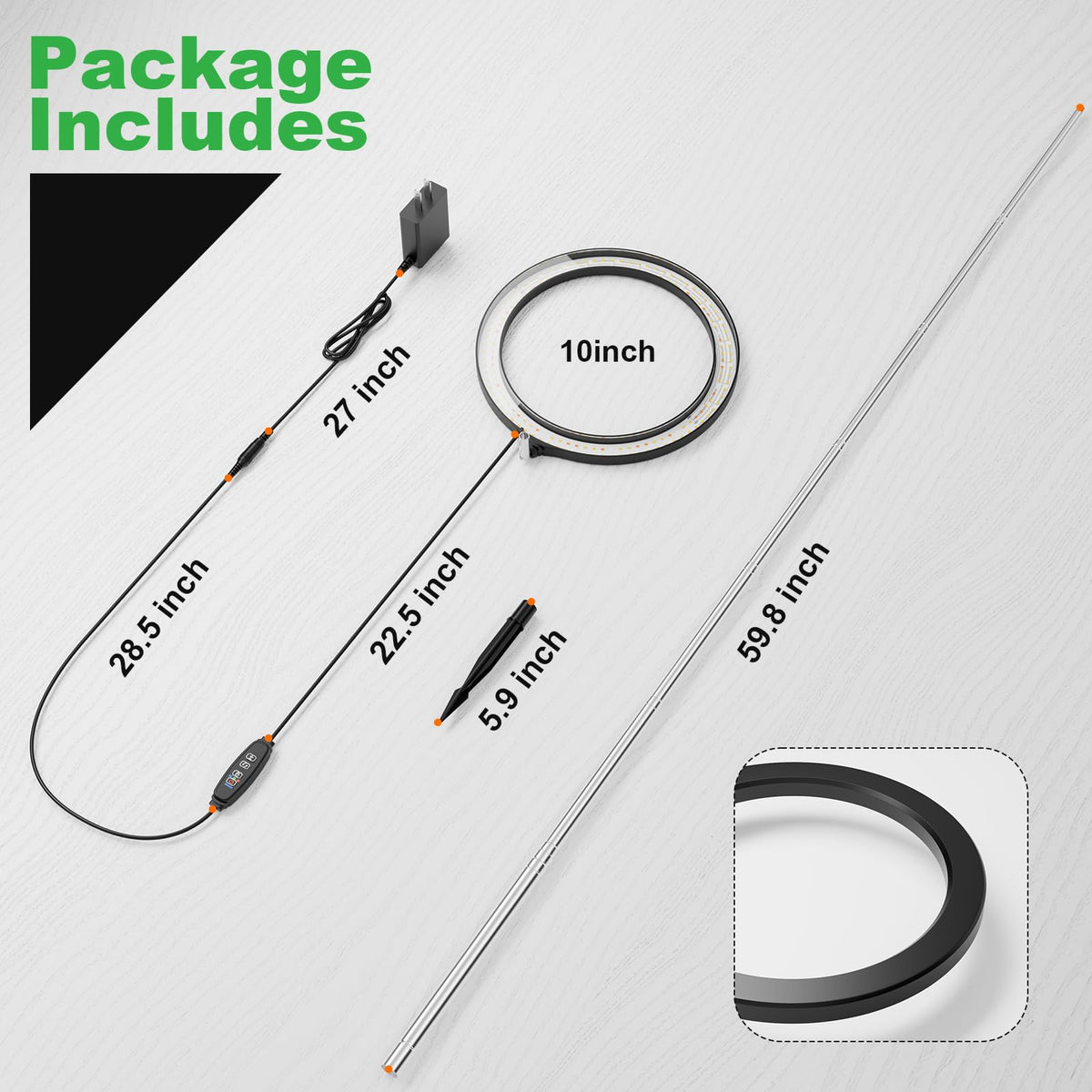 Little Joke height adjustable rod providing precise light positioning