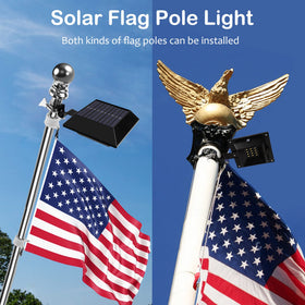 6000K cool white LEDs illuminate the flag with clear visibility