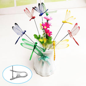 Little Syohe dragonfly clip red adds vibrant planters accent.