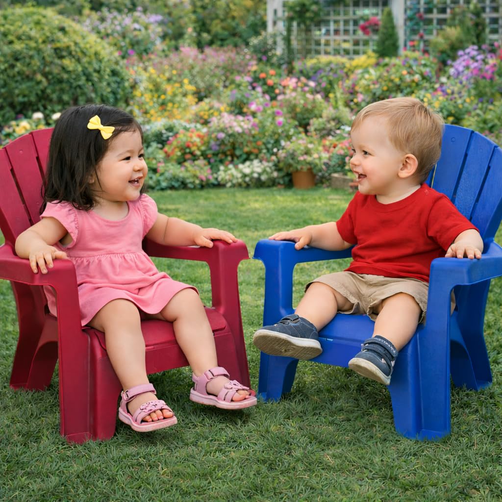 Little Tikes garden chair blue stackable design saves space when not in use