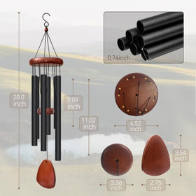 Litu wind chime with differing tube lengths creates a full evolving sound