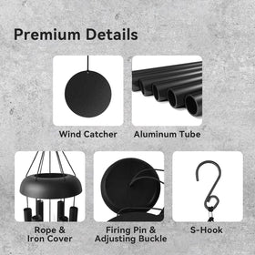 Litu wind chime striker made of treated rubber wood resists cracking and fading.