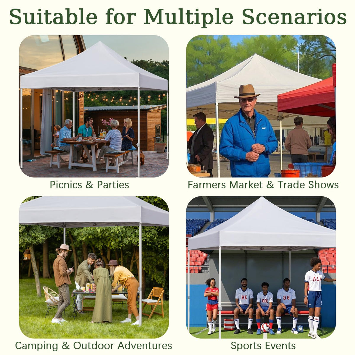 LIUJIAYI 10x10 canopy top cover, compatibility notice for straight-leg frames.