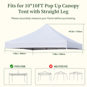 LIUJIAYI 10x10 canopy top cover, heat-reflective interior close-up for cooler shade.