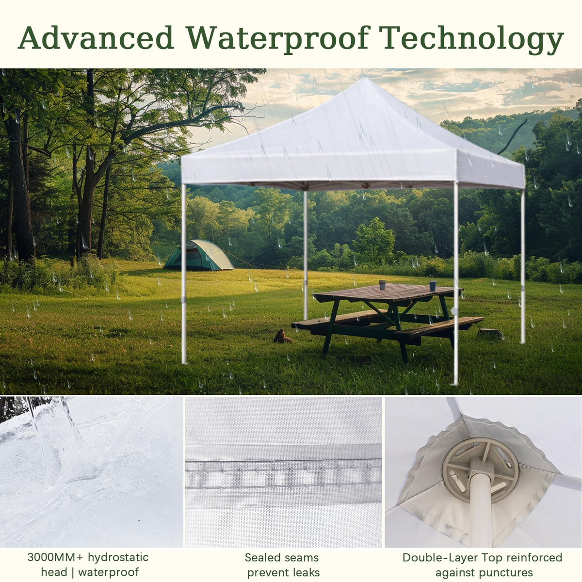 LIUJIAYI 10x10 canopy top cover, reinforced double-stitched seams in focus.