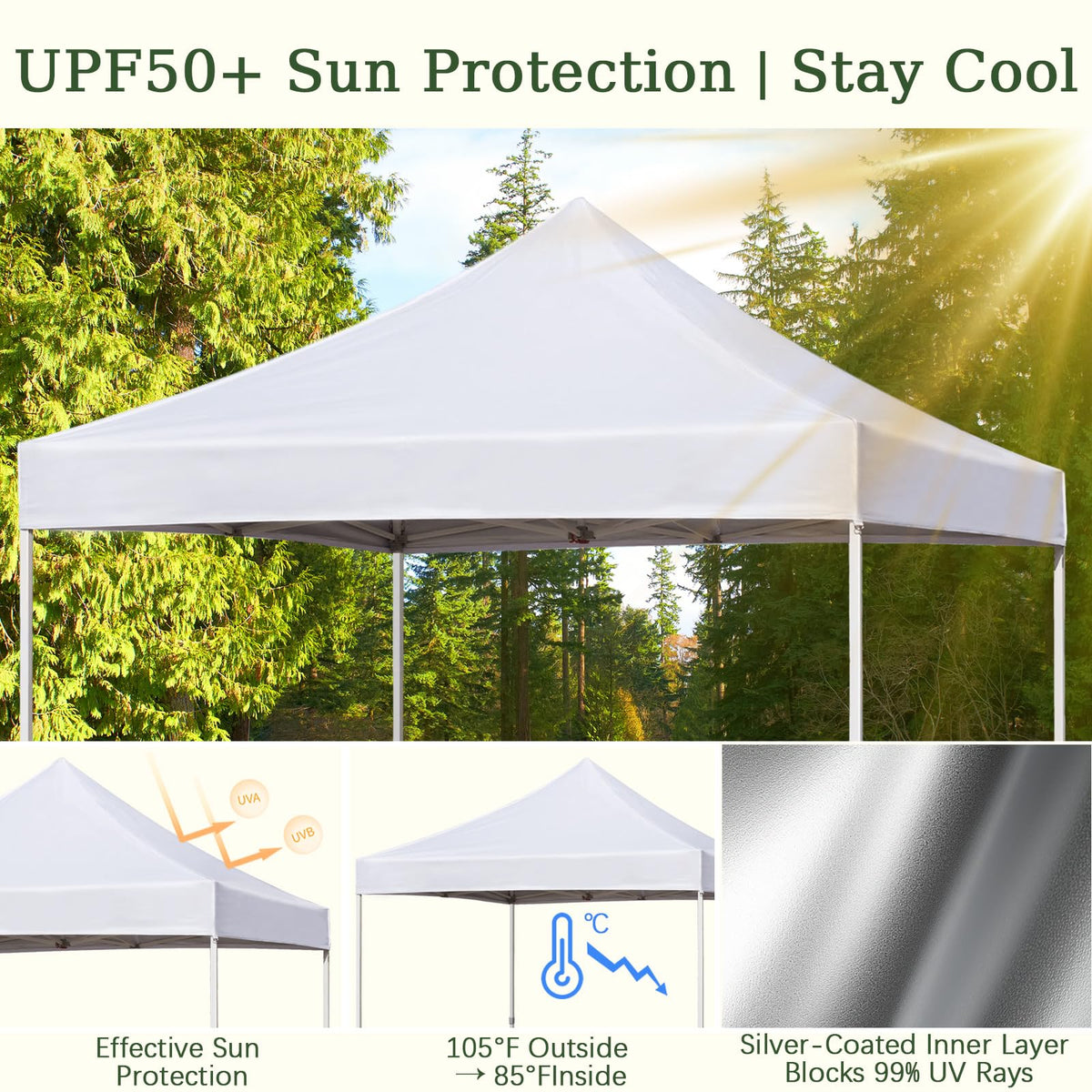 LIUJIAYI 10x10 canopy top cover, waterproof sealing and heavy-duty seams in action.