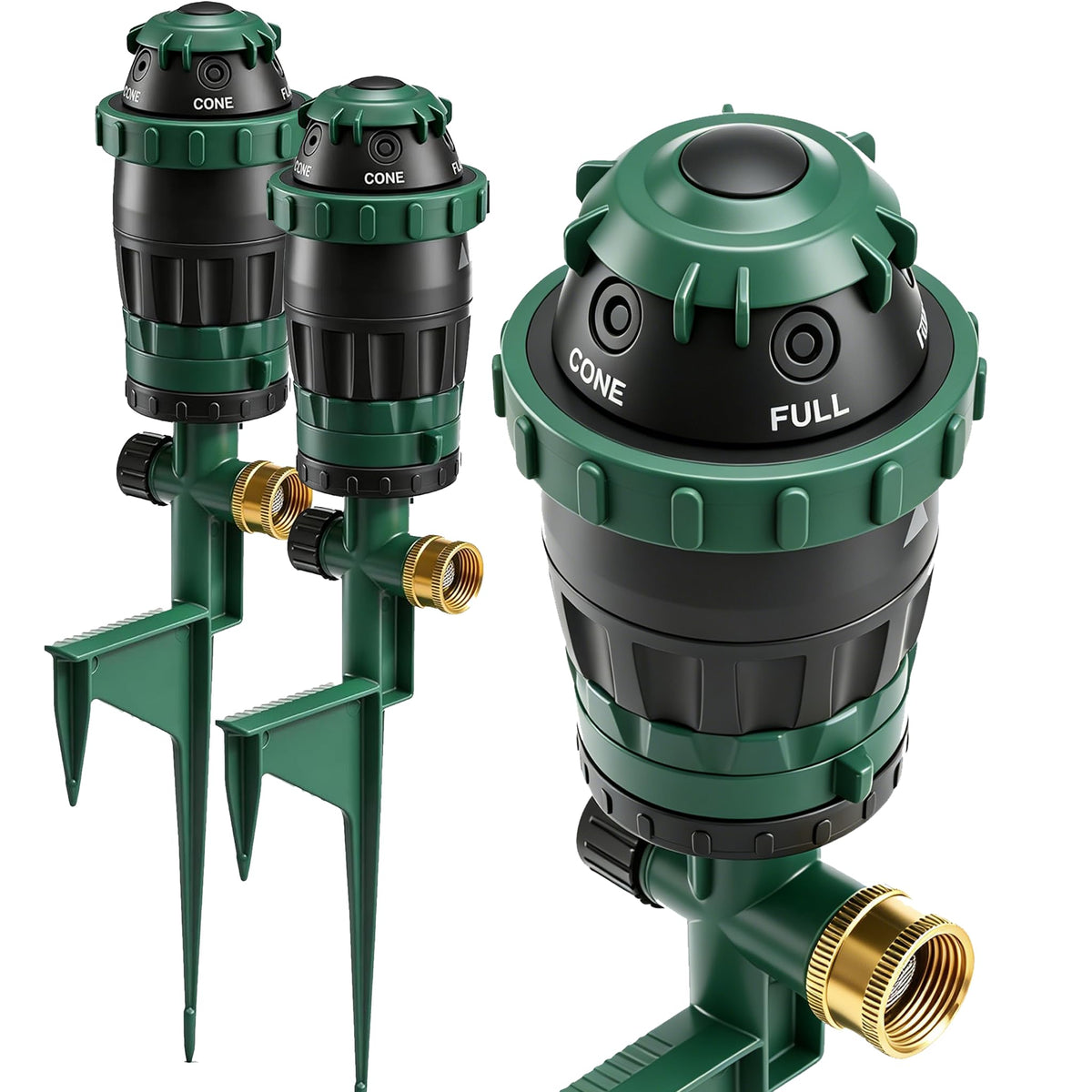 LIULO TOOL 2Pack gear drive sprinklers in yard setup for efficient irrigation with 360-degree coverage