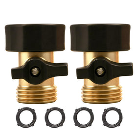 LIULO TOOL brass garden hose shut-off valve 2-pack for reliable water control.