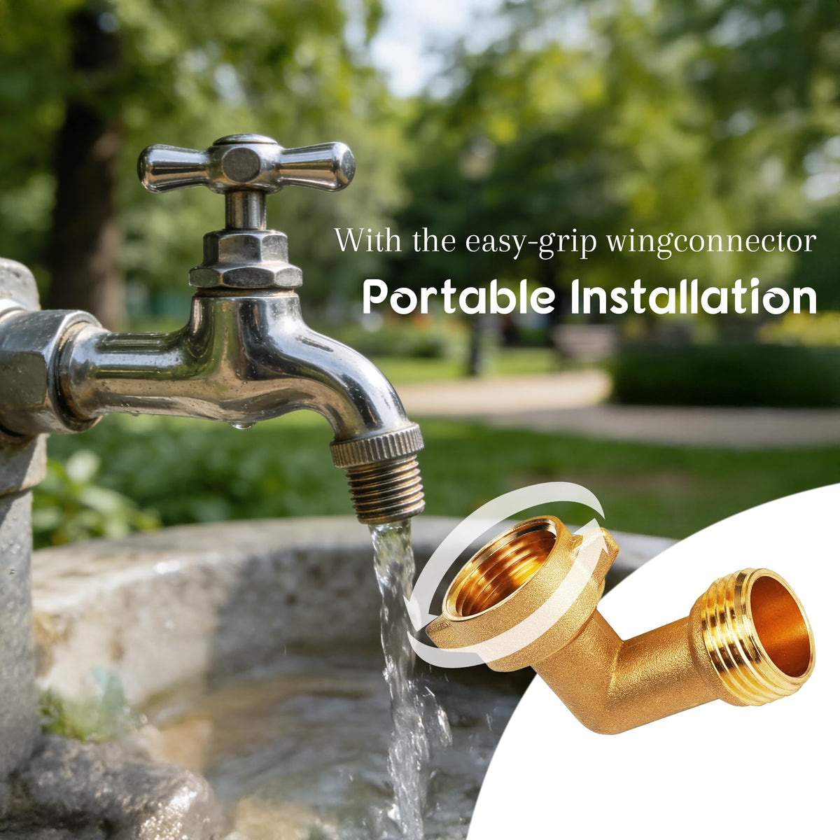 LIULO TOOL brass hose elbow with washers, seals securely for leak-free use.